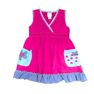 🆕 Lemon Loves Lime Pink Crochet Pocket Dress